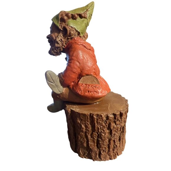 Vintage Tom Clark PADRE Gnome Figurine Sitting on Stump 1983 Numbered 25 Estate - Picture 2 of 8